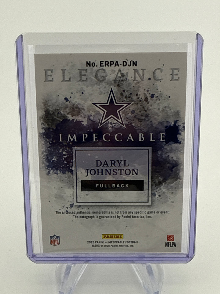 Daryl Johnston 2025 Panini Impeccable Elegance Patch Auto, 09/15