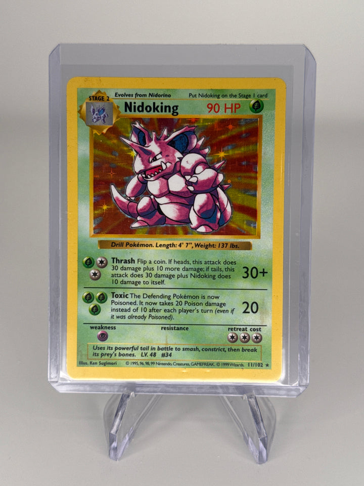 Pokemon TCG 1999 Nidoking Base Set Shadowless Holo, 11/102