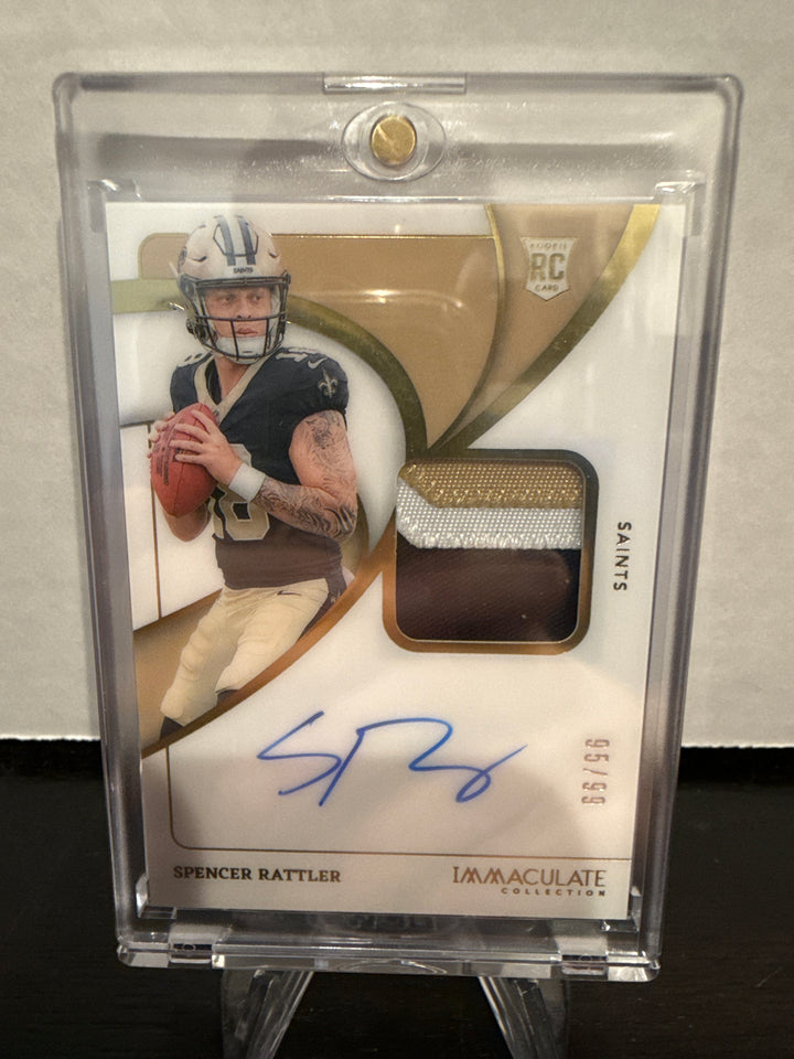 Spencer Rattler 2024 Panini Immaculate Rookie Patch Auto, 95/99