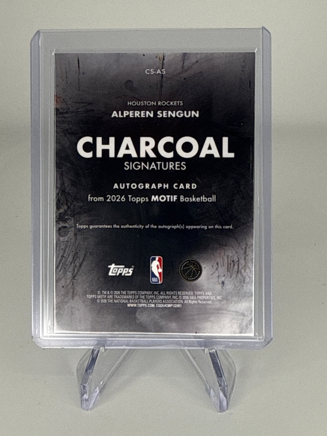 Alperen Sengun 2026 Topps Motif Charcoal Auto, 77/99