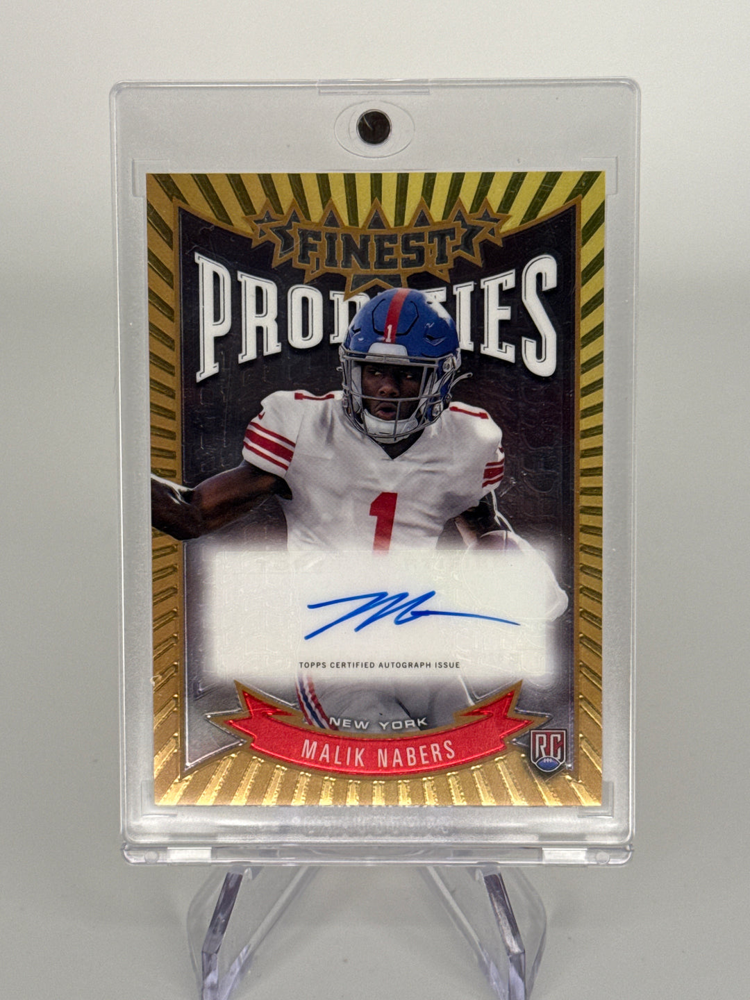Malik Nabers 2024 Topps Finest Prodigies Rookie Auto