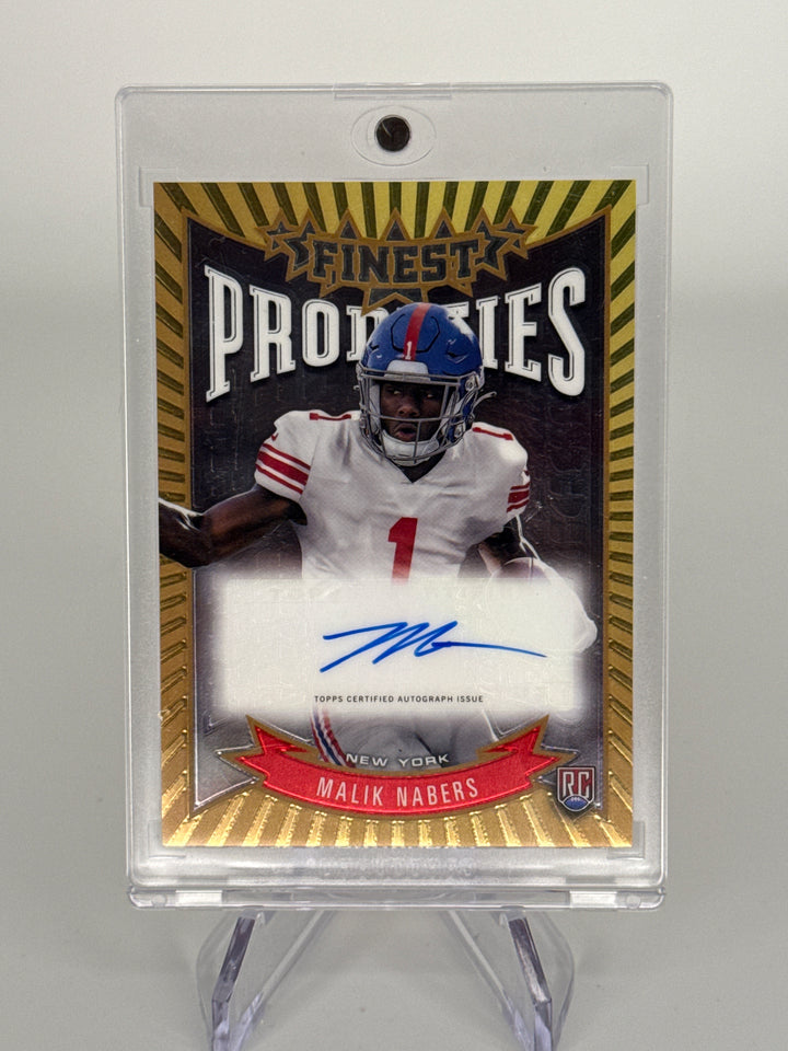 Malik Nabers 2024 Topps Finest Prodigies Rookie Auto