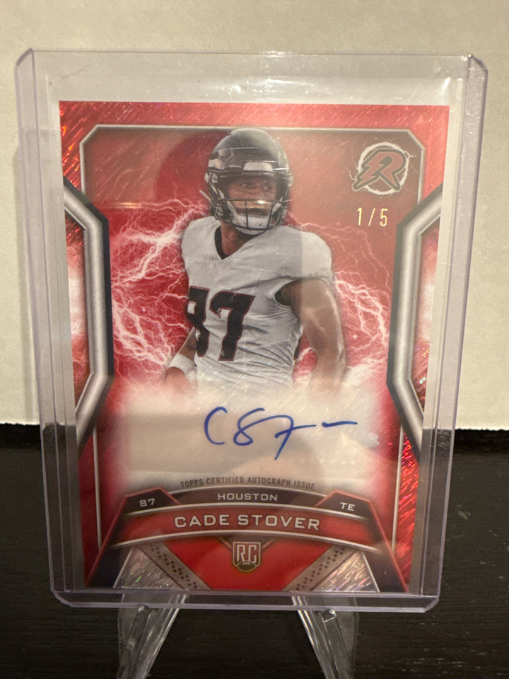 Cade Stover 2025 Topps Resurgence Rookie Auto Red Static, 1/5