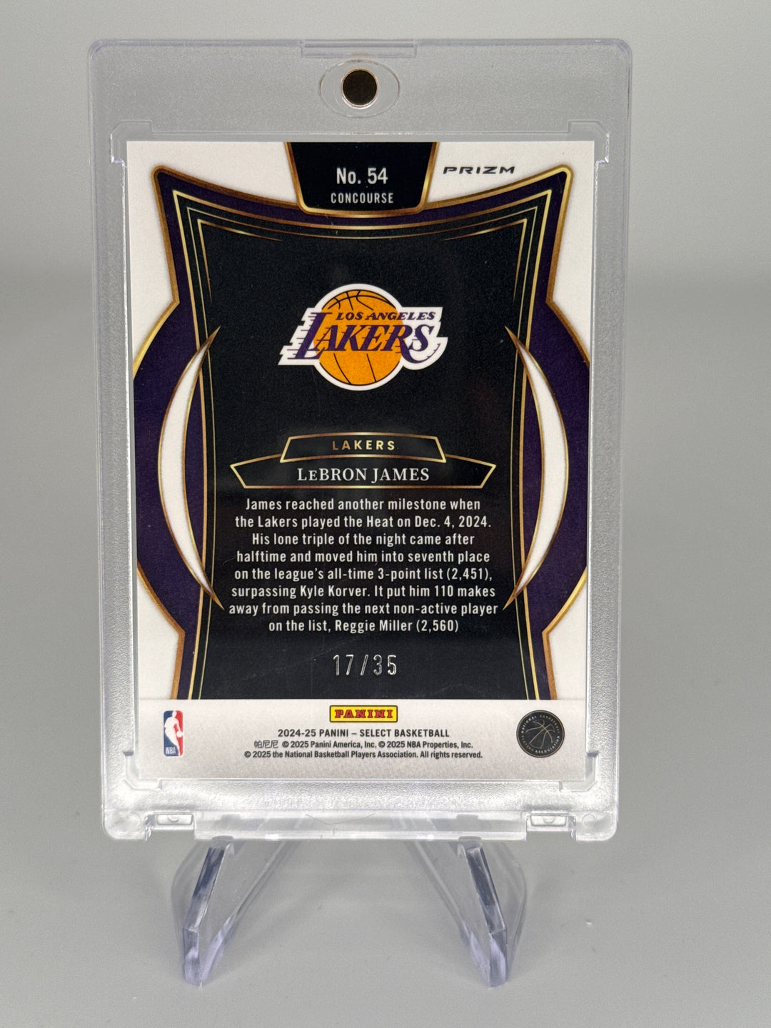 Lebron James 2024 Panini Select White Scope Prizm, 17/35