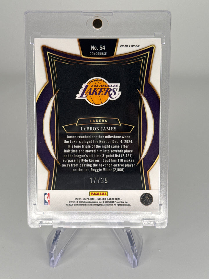 Lebron James 2024 Panini Select White Scope Prizm, 17/35