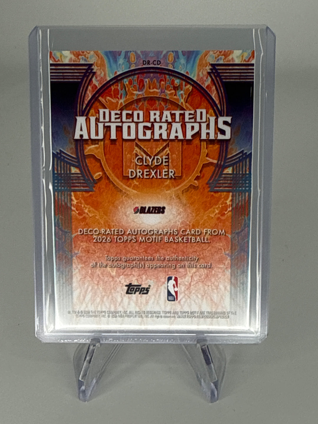 Clyde Drexler 2026 Topps Motif Deco Rated Auto, 53/99