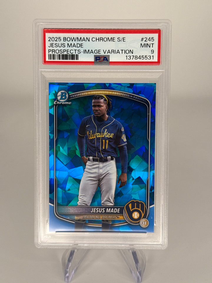 Jesus Made 2025 Bowman Chrome Sapphire Image Variation, PSA 9 Mint