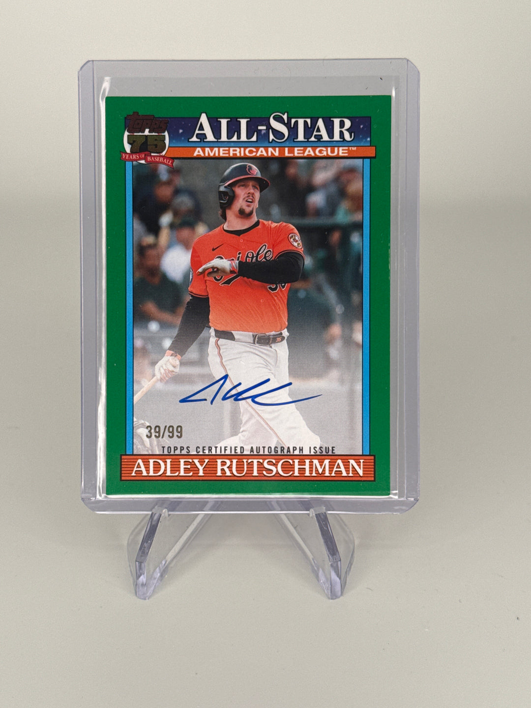Adley Rutschman 2026 Topps Series 2 1991 All-Stars Green Auto, 39/99