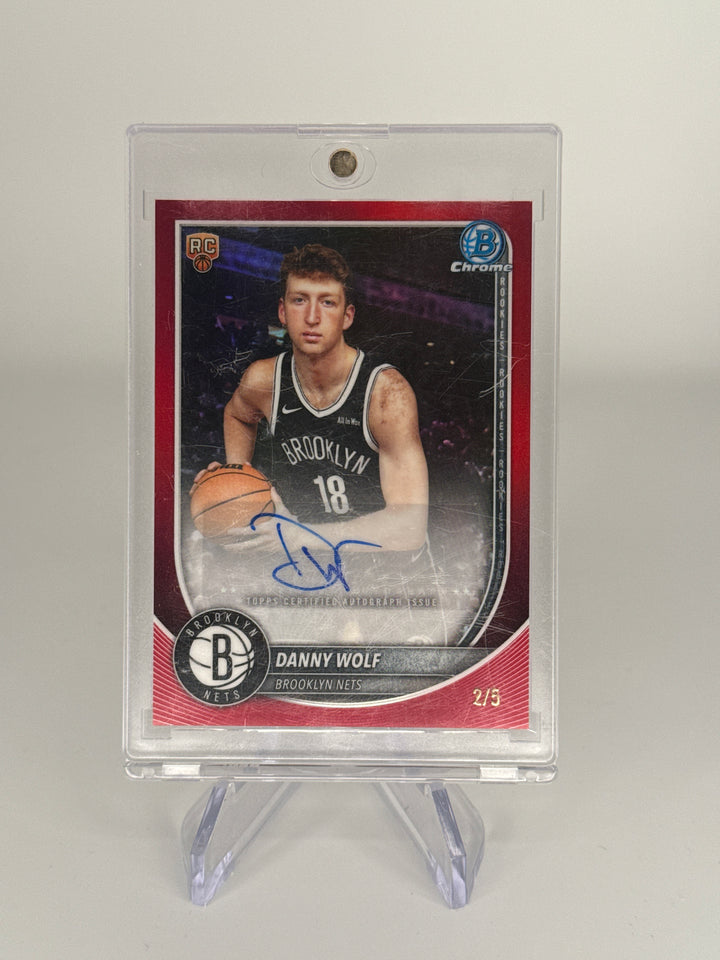 Danny Wolf 2025 Bowman Chrome Red Refractor Rookie Auto, 2/5
