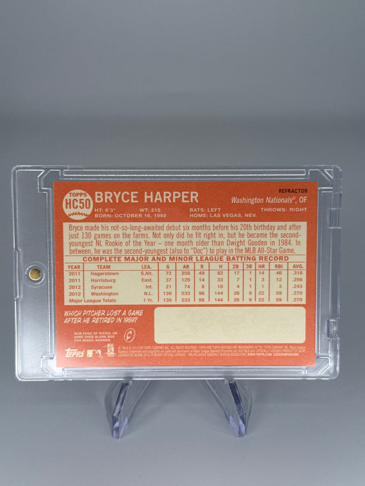 Bryce Harper 2013 Topps Heritage Rookie Cup Purple Refractor