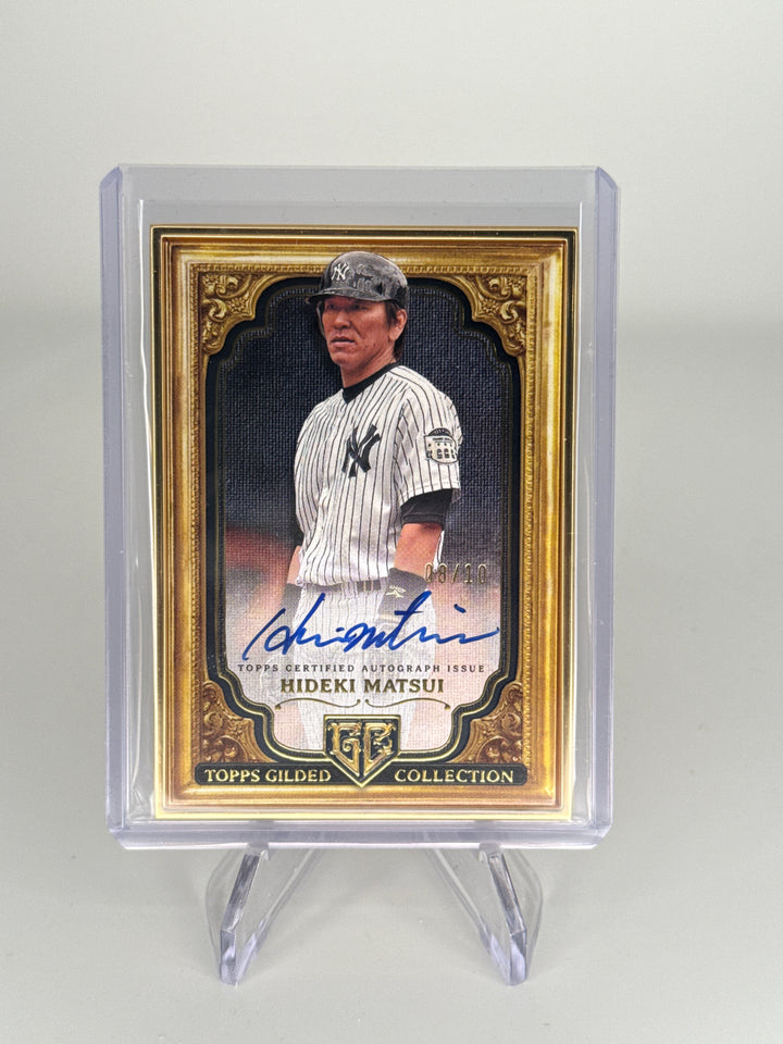 Hideki Matsui 2024 Topps Gilded Collection Gold Frame Auto, 08/10