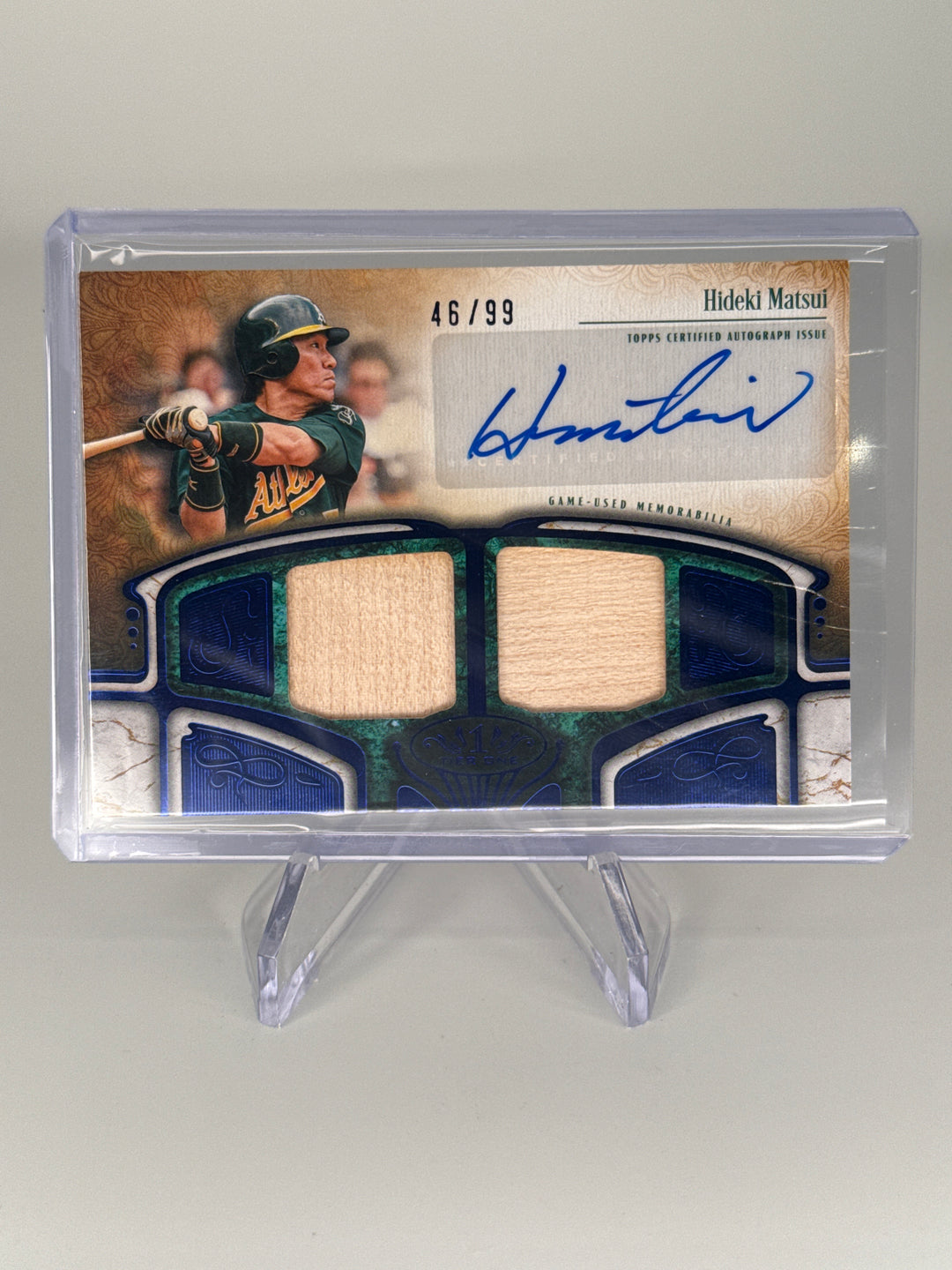 Hideki Matsui 2026 Topps Tier One Dual Relic Auto, 46/99