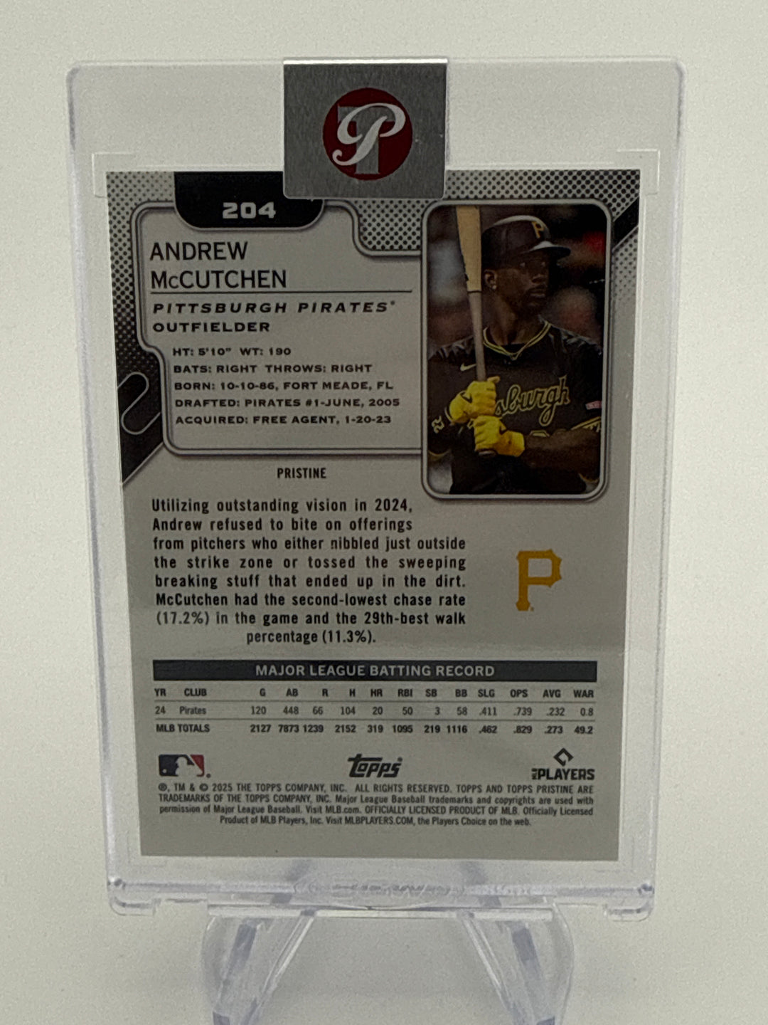 Andrew McCutchen 2025 Topps Pristine Red Refractor, 4/5