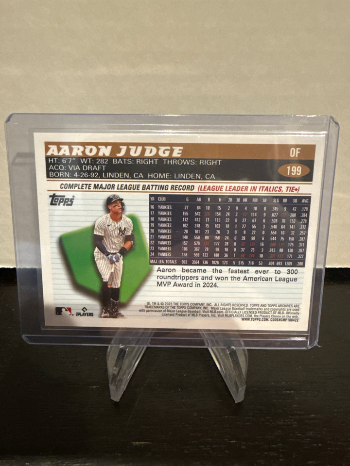 Aaron Judge 2025 Topps Archives Green Foil, 14/99