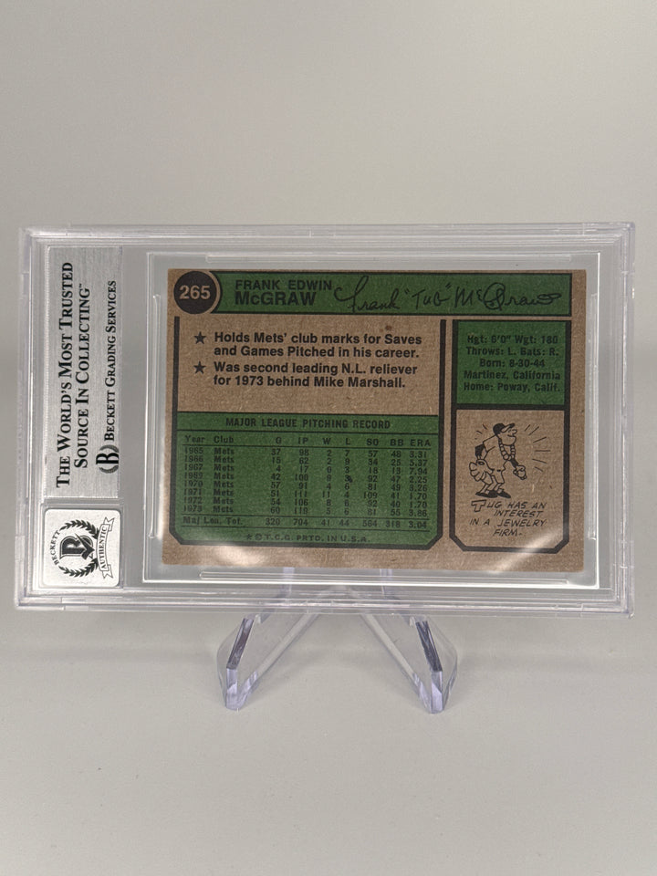 Tug McGraw 1974 Topps, BGS 10 Auto