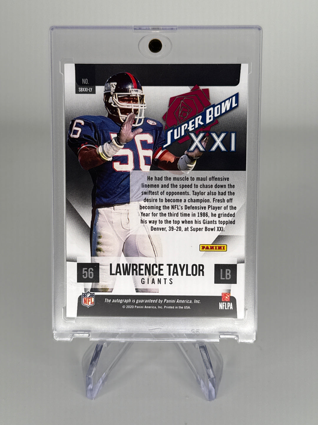 Lawrence Taylor 2020 Panini Super Bowl Auto