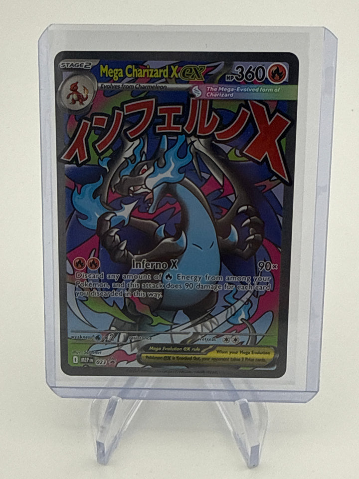 Pokemon TCG 2025 Mega Charizard X EX UPC Black Star Promo Phantasmal Flames Full Art, 023