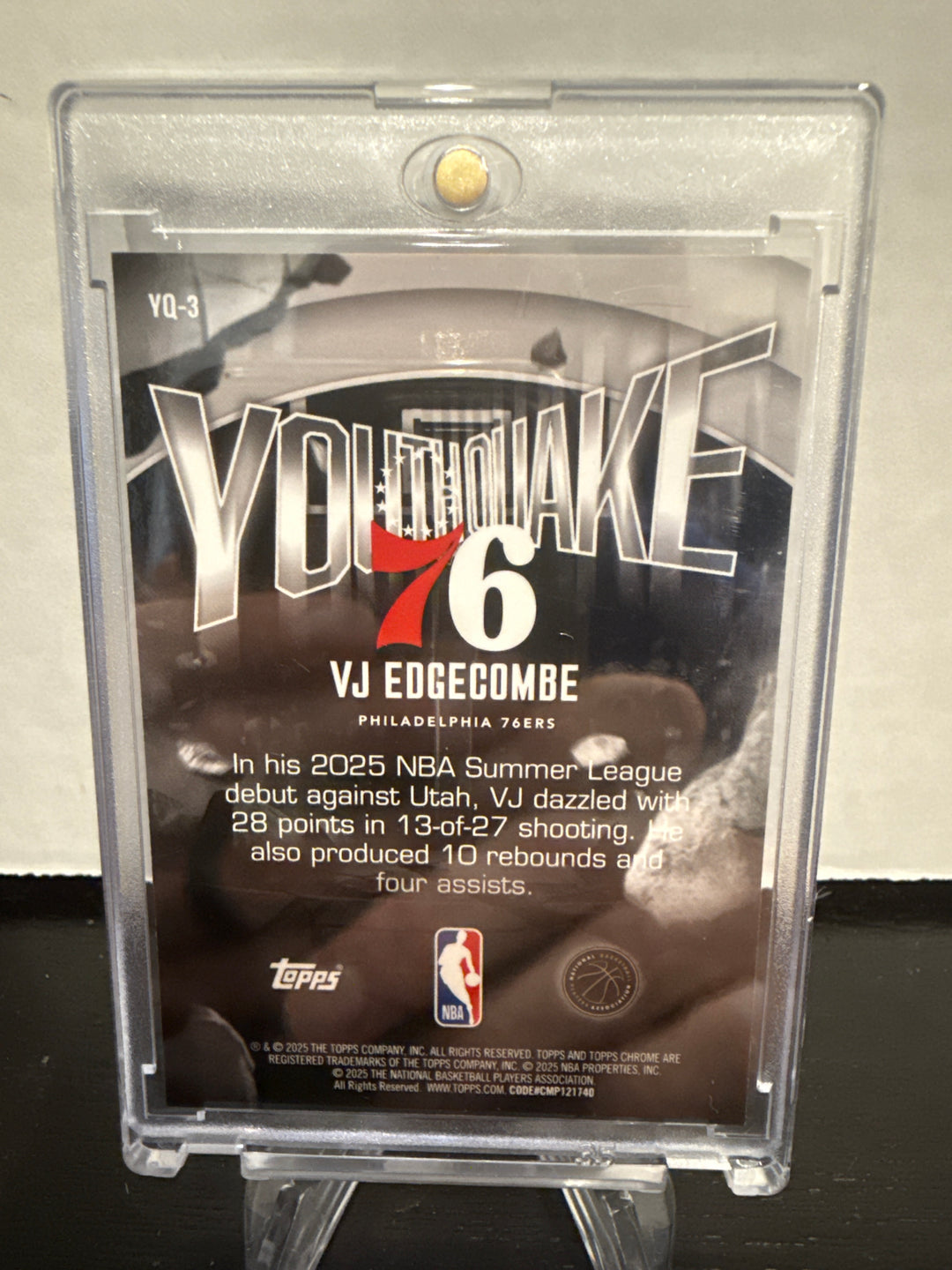 VJ Edgecombe 2025 Topps Chrome Youthquake Rookie Blue, 144/150