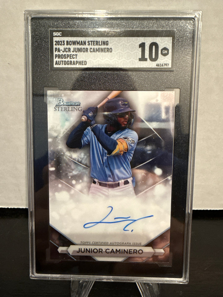 Junior Caminero 2023 Bowman Sterling Prospect Auto, SGC 10 Gem Mint