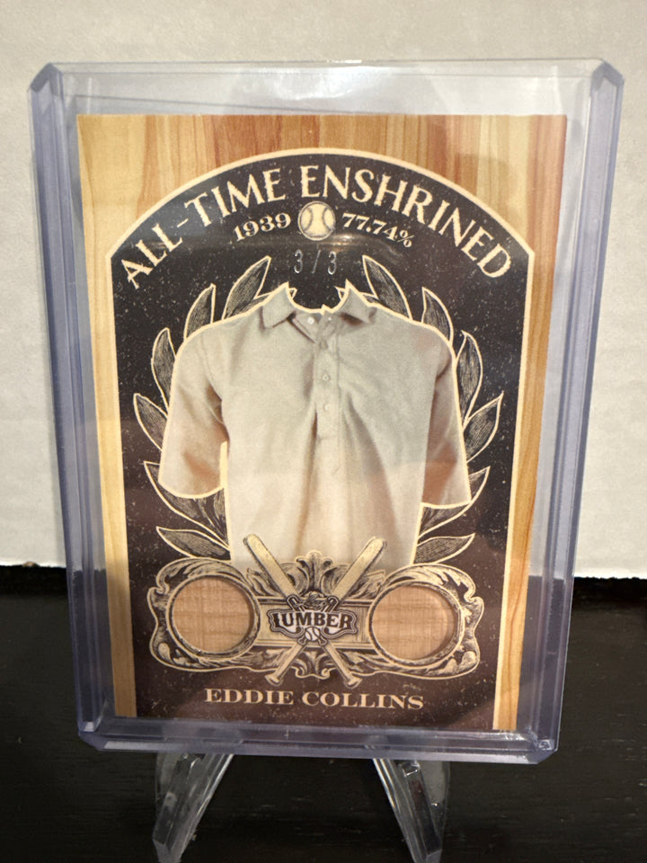 Eddie Collins 2025 Leaf Lumber All-Time Enshrined Dual Relic, 3/3