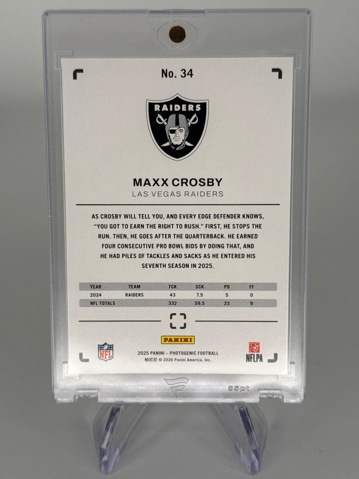 Maxx Crosby 2025 Panini Photogenic Gold, 07/10