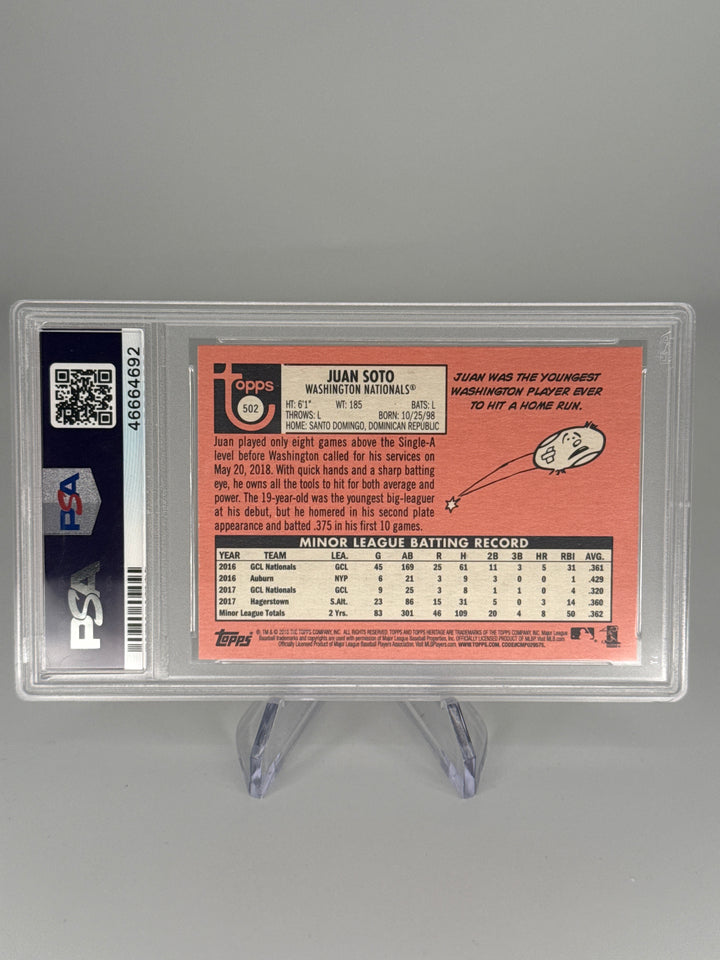 Juan Soto 2018 Topps Heritage Rookie Card, PSA 10 Gem Mint