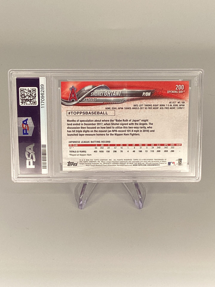 Shohei Ohtani 2018 Topps Opening Day Rookie, PSA 10 Gem Mint