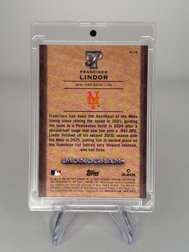 Francisco Lindor 2025 Topps Pristine Monogram SSP Case Hit