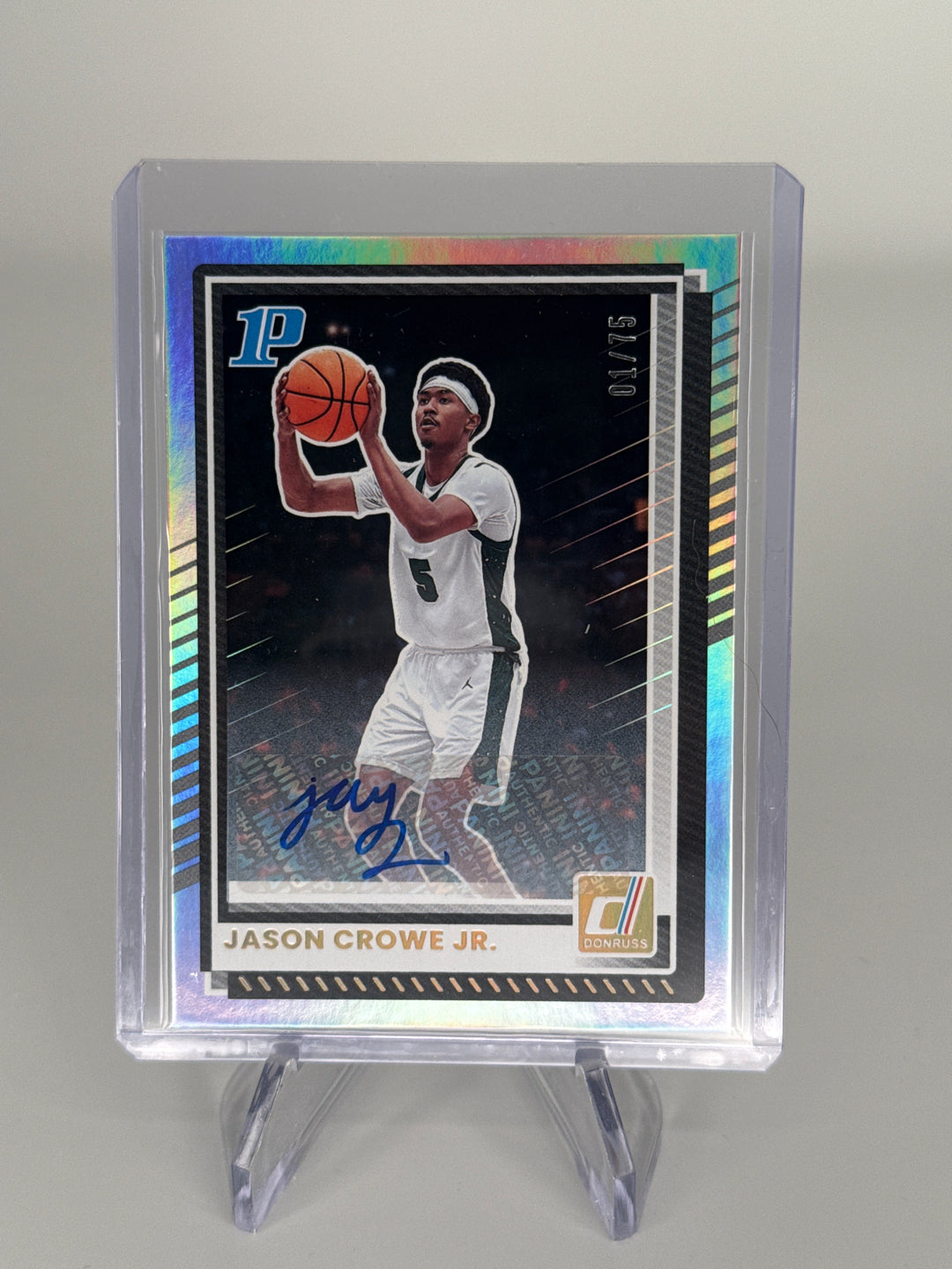 Jason Crowe Jr. 2026 Panini Donruss 1st Prospect Silver Auto, 01/75