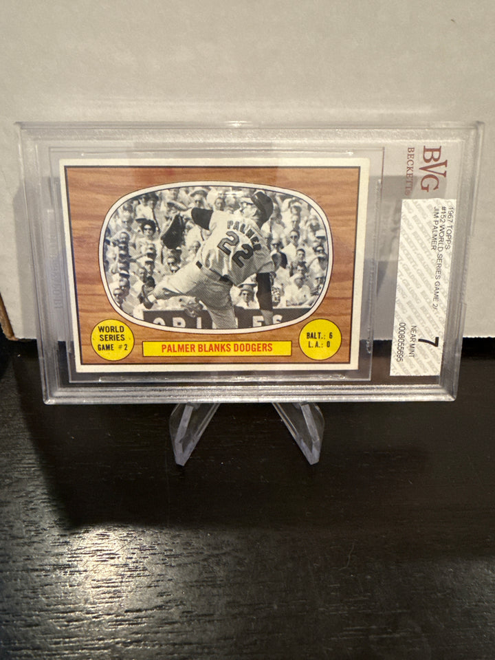 1967 Topps World Series Game 2, Palmer Blanks Dodgers, BVG 7