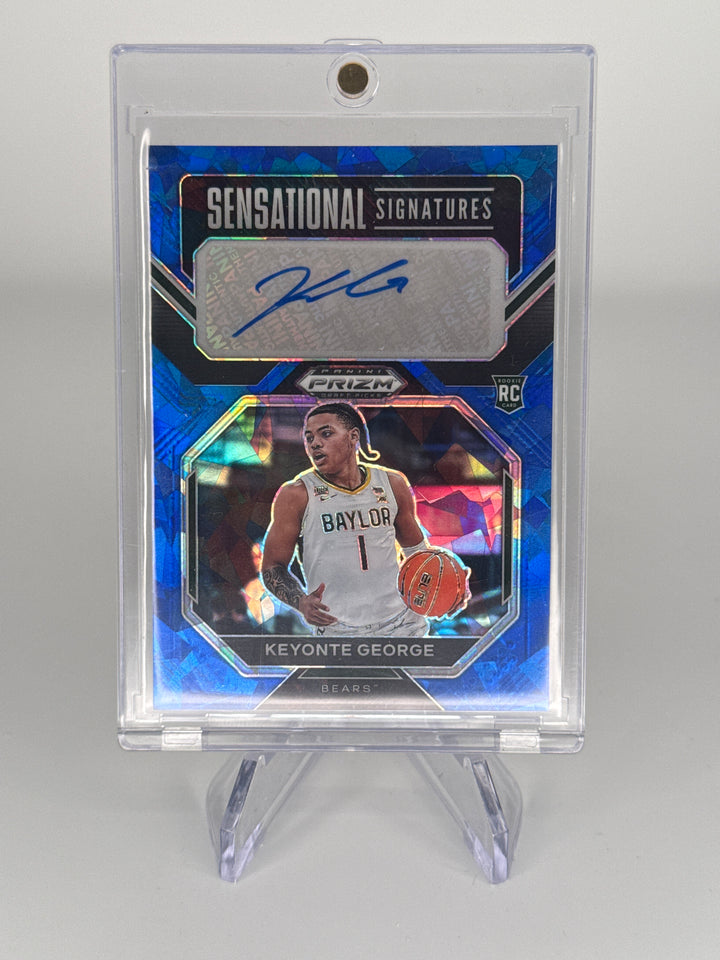 Keyonte George 2023 Panini Prizm Draft Picks Blue Ice Rookie Auto, 48/49