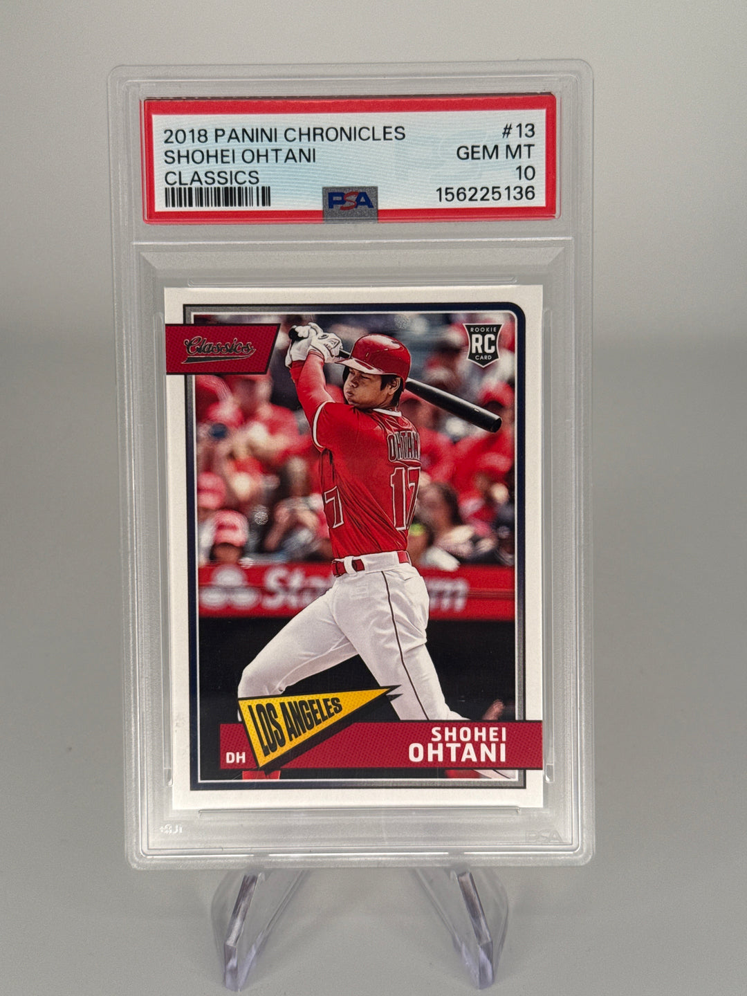 Shohei Ohtani 2018 Panini Chronicles Classics Rookie, PSA 10 Gem Mint