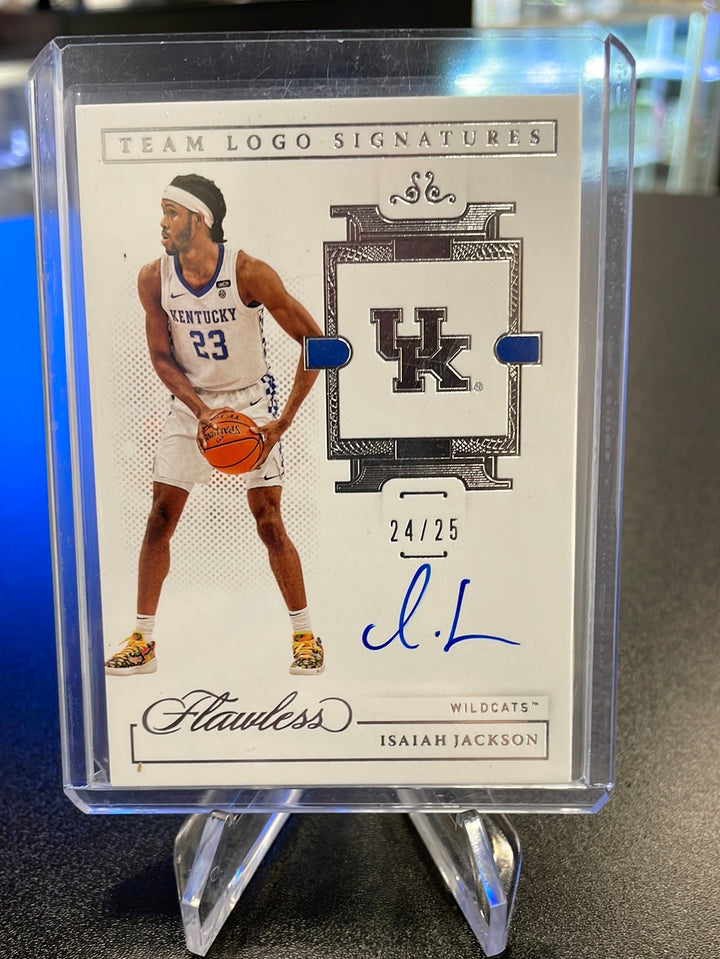 Isaiah Jackson 2021 Panini Flawless Collegiate Team Logo Signatures Autograph, 24/25