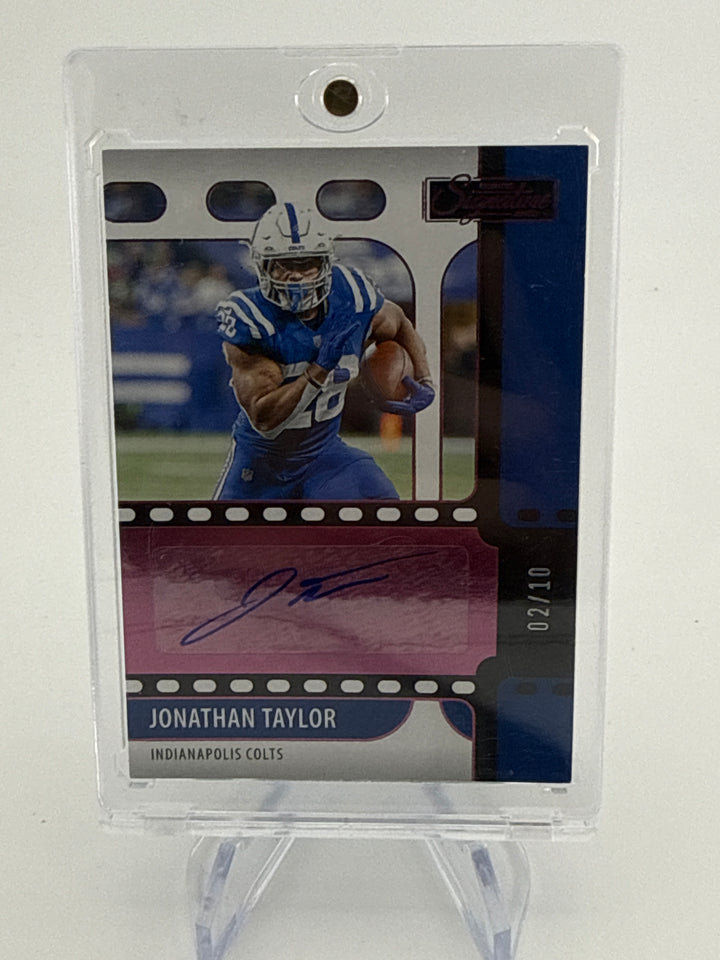 Jonathan Taylor 2021 Panini Chronicles Donruss Signature Series Auto, 02/10