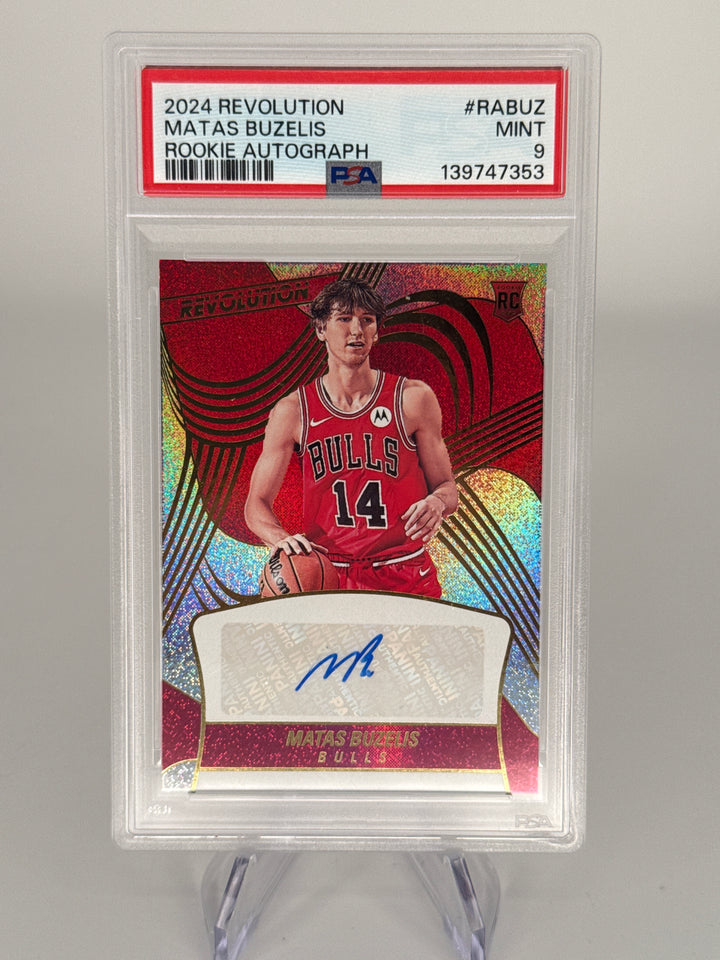 Matas Buzelis 2024 Panini Revolution Rookie Auto, PSA 9 Mint