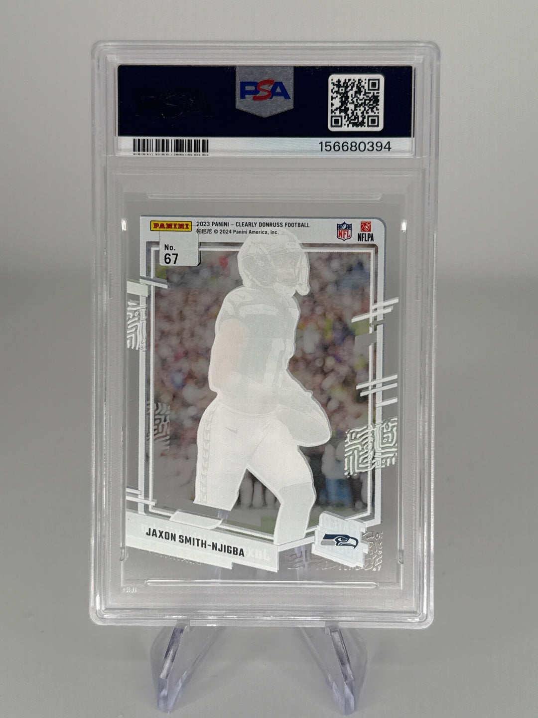 Jaxon Smith Njigba 2023 Panini Clearly Donruss Rated Rookie, PSA 10 Gem Mint