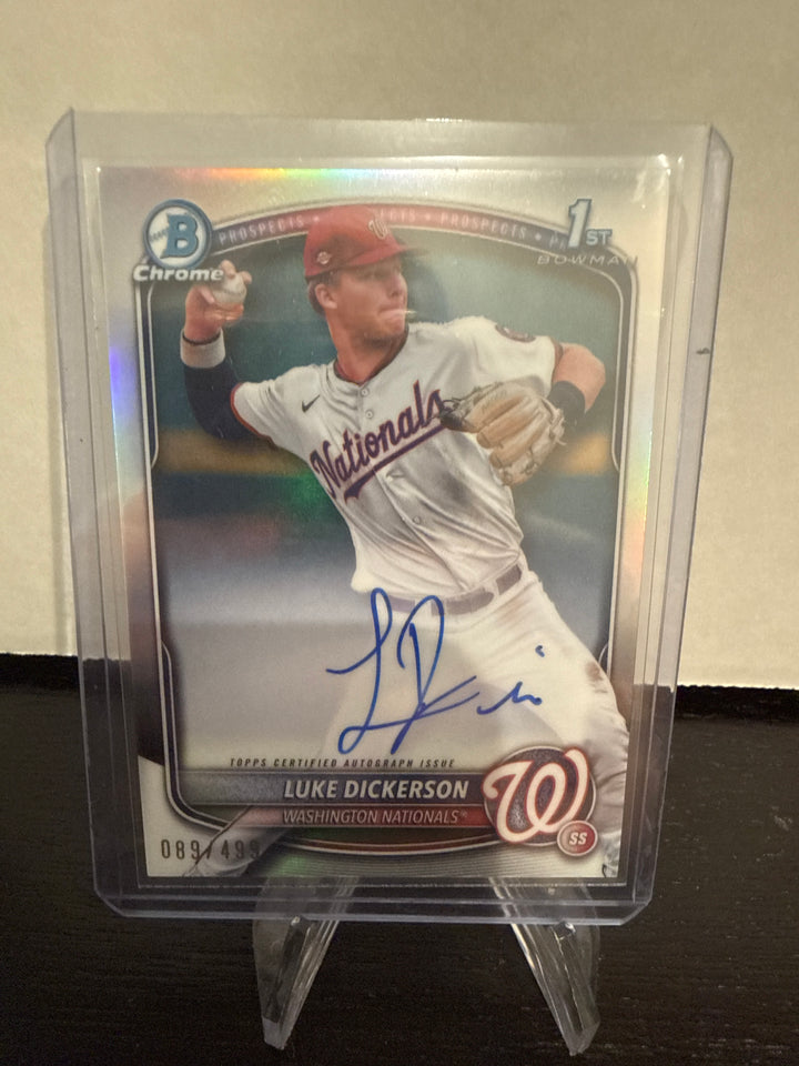 Luke Dickerson 2025 Bowman Chrome 1st Auto Refractor, 089/499