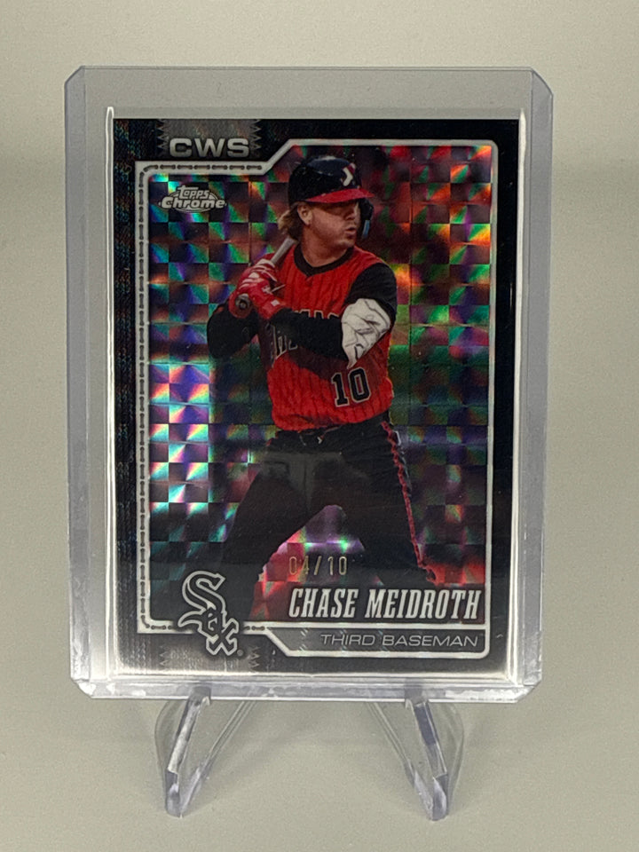 Chase Meidroth 2026 Topps Chrome Black Geometric Refractor, 04/10