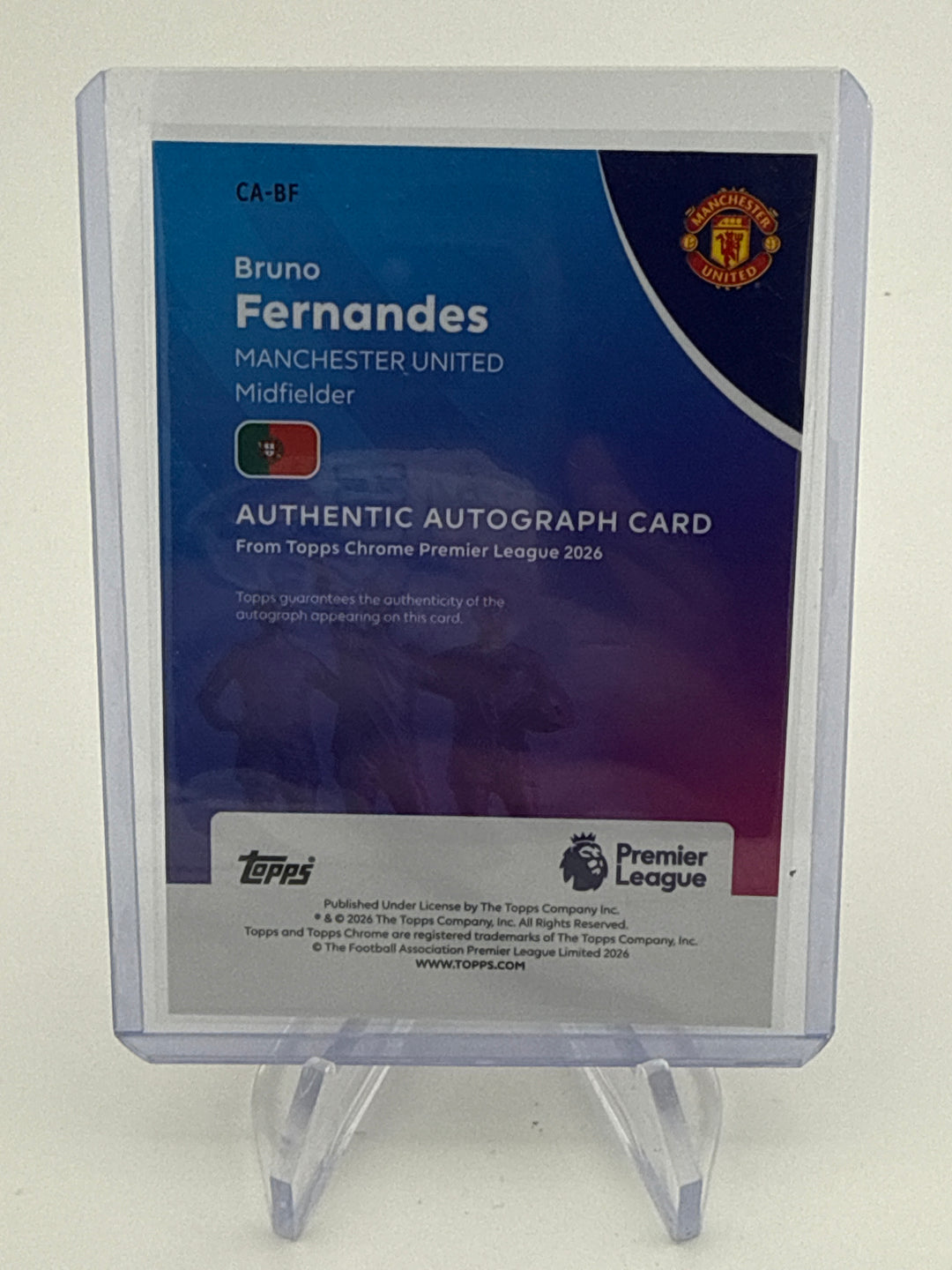 Bruno Fernandes 2026 Topps Chrome Purple Wave Auto, 18/75