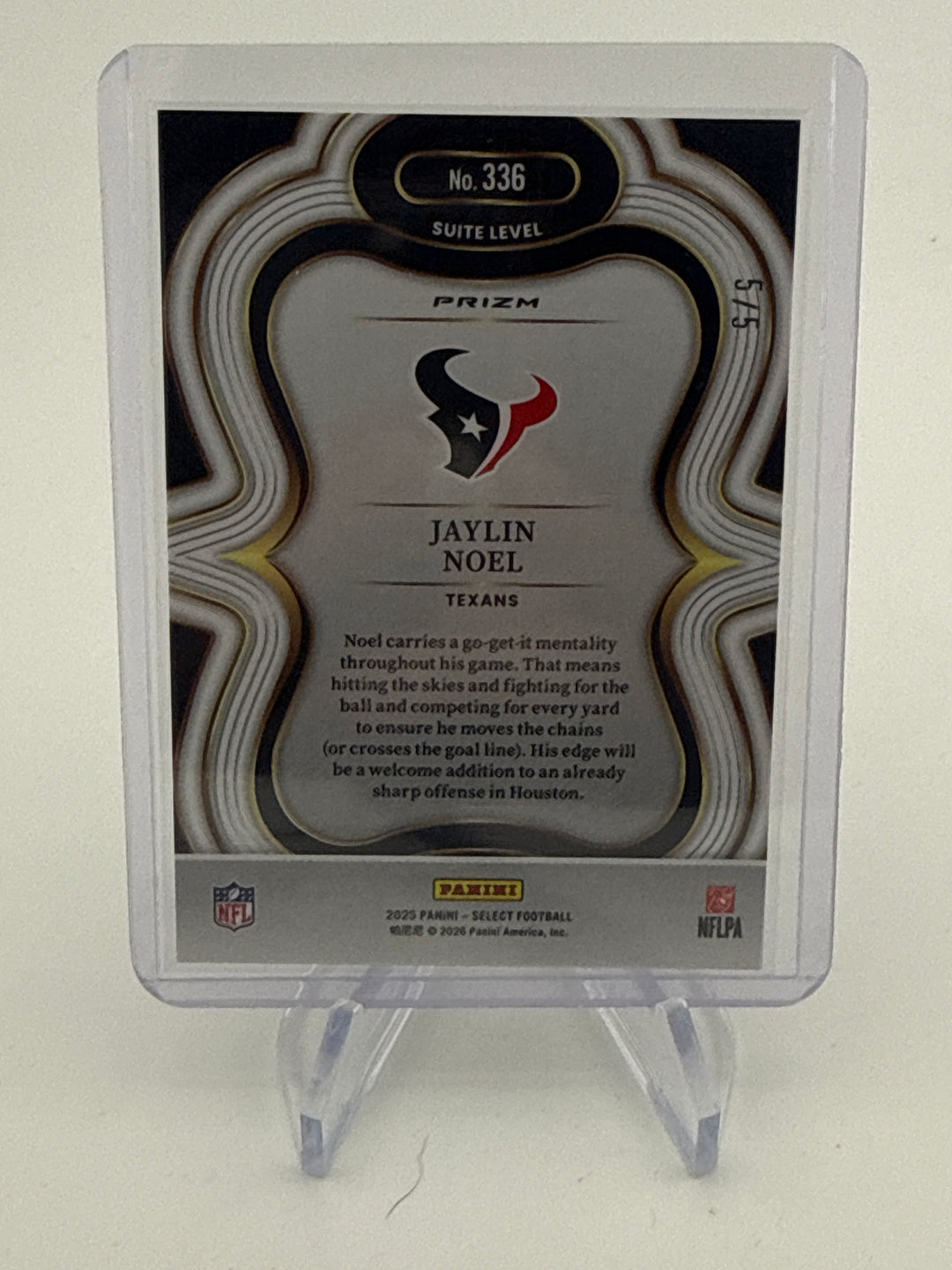 Jaylin Noel 2025 Panini Select Green Prizm Rookie, 5/5