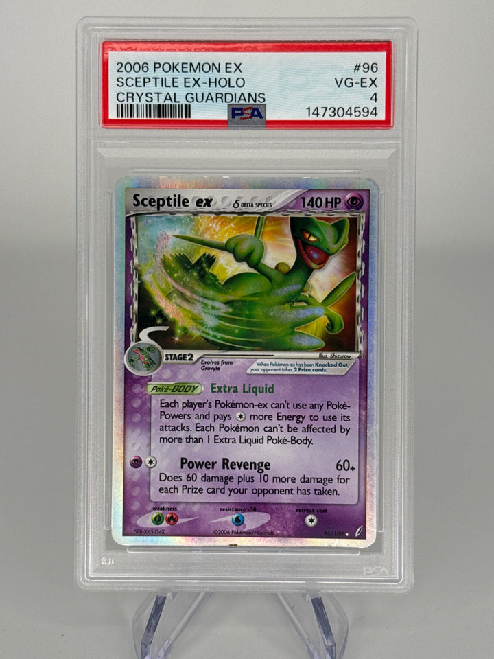 Pokemon TCG 2006 Sceptile EX Crystal Guardians Holo, 96/100, PSA 4