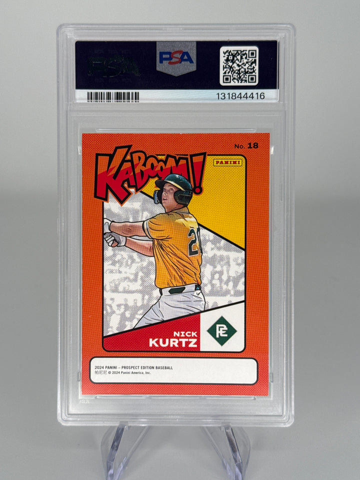 Nick Kurtz 2024 Panini Prospect Editon Kaboom SSP Case Hit Rookie, PSA 9 Mint