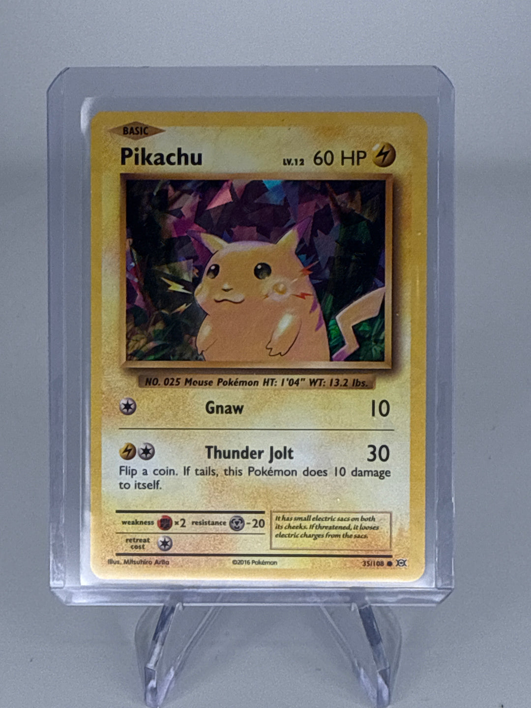 Pokemon TCG 2016 Pikachu XY Evolutions Cracked Ice Holo, 35/108