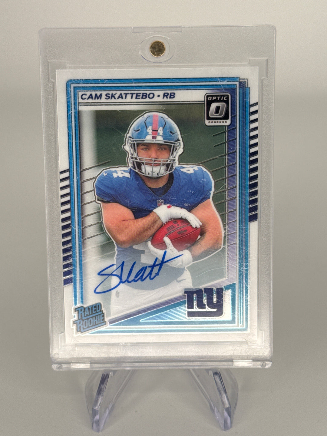 Cam Skattebo 2025 Panini Donruss Optic Rated Rookie Auto, 074/350