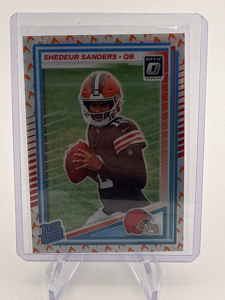 Shedeur Sanders 2025 Panini Donruss Optic Fire Emoji SP