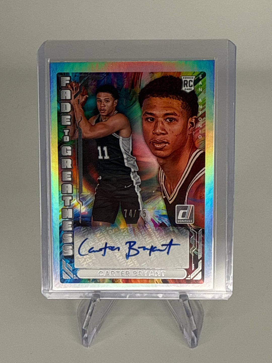 Carter Bryant 2026 Panini Donruss Fade to Greatness Rookie Auto, 74/75