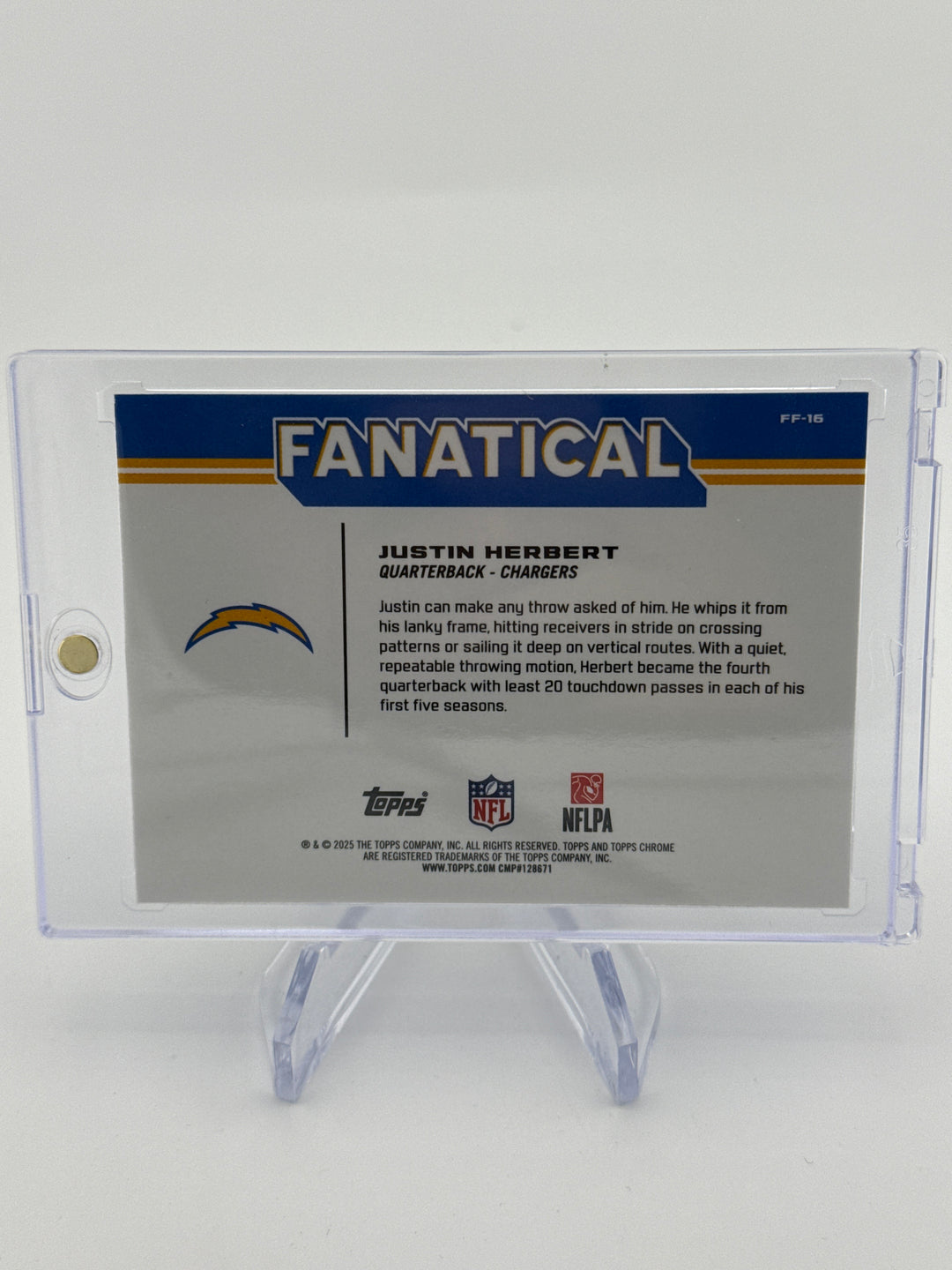Justin Herbert 2025 Topps Chrome Fanatical SSP Case Hit