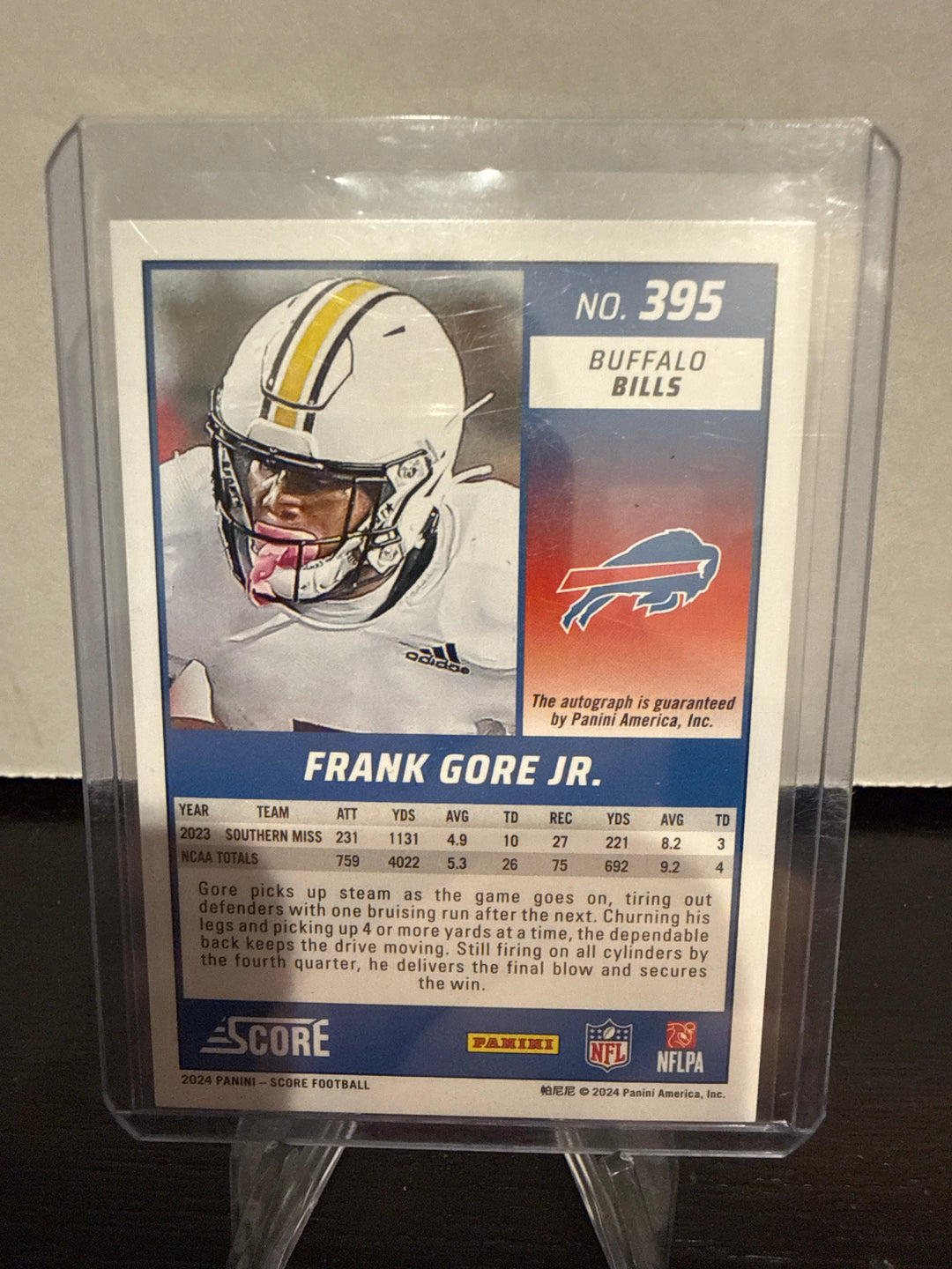 Frank Gore Jr. 2025 Panini Score Gold Rookie Auto, 06/10
