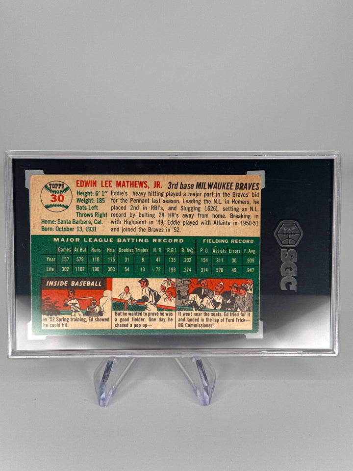 Ed Mathews 1954 Topps, SGC 4