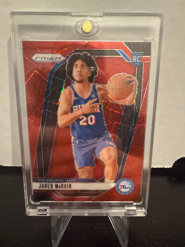 Jared McCain 2024 Panini Prizm Red Laser Rookie, 16/35